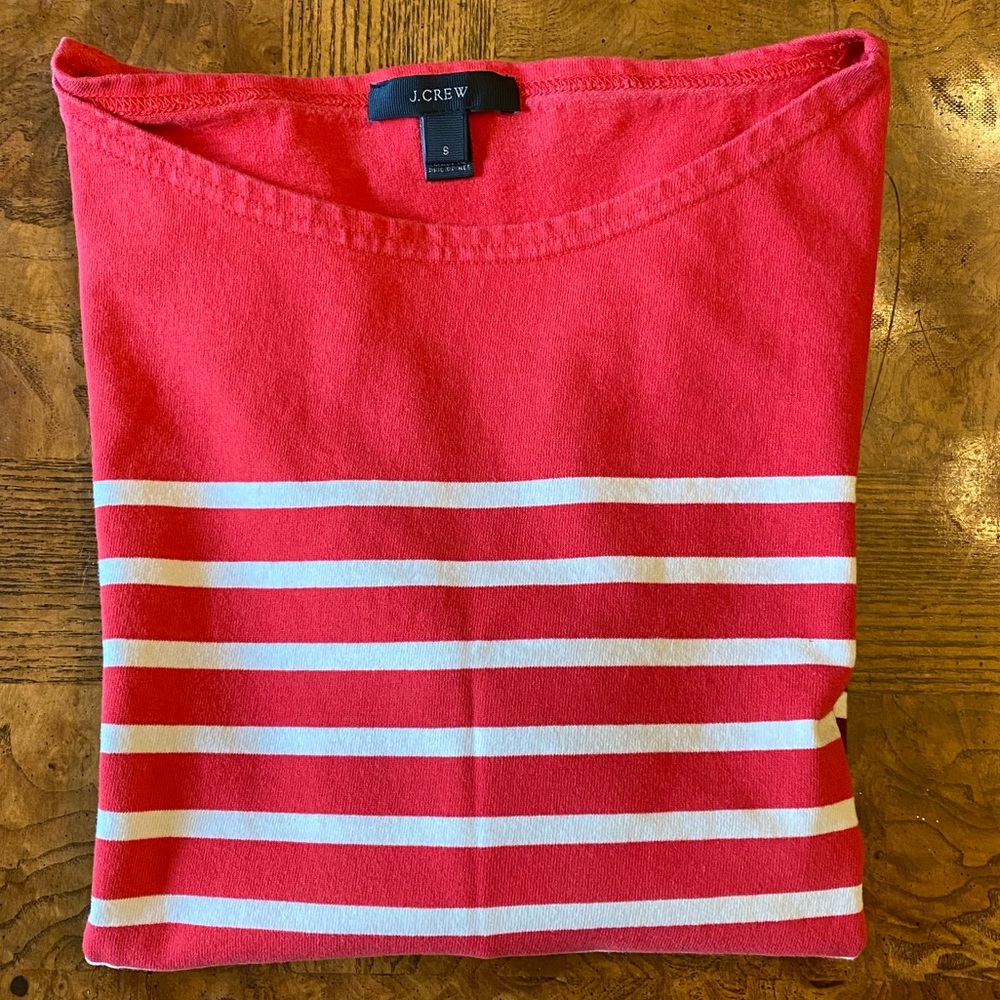 J.CREW LONG SLEEVE WOMENS TOP/ COTTON/ MULTI STRIPE COLOR/SIZE S/USED.